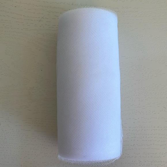 Roll of White Tulle and Roll Purple Decorative Scarfing - Picture 7 of 8